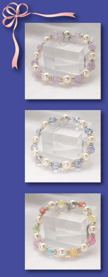 紫色天然石头珍珠手链，蓝色天然石头珍珠手链，彩色涂色水晶珍珠手链
